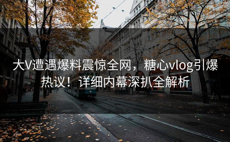 大V遭遇爆料震惊全网，糖心vlog引爆热议！详细内幕深扒全解析